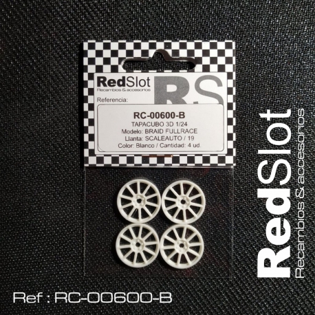 Tapacubo Braid Full Race blanco 19 mm Red Slot