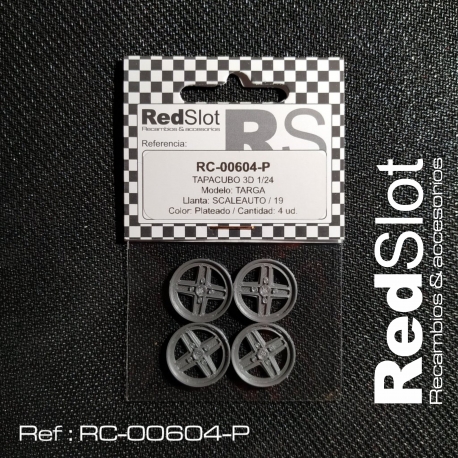 Tapacubo 3D Targa plateado 19 mm Red Slot